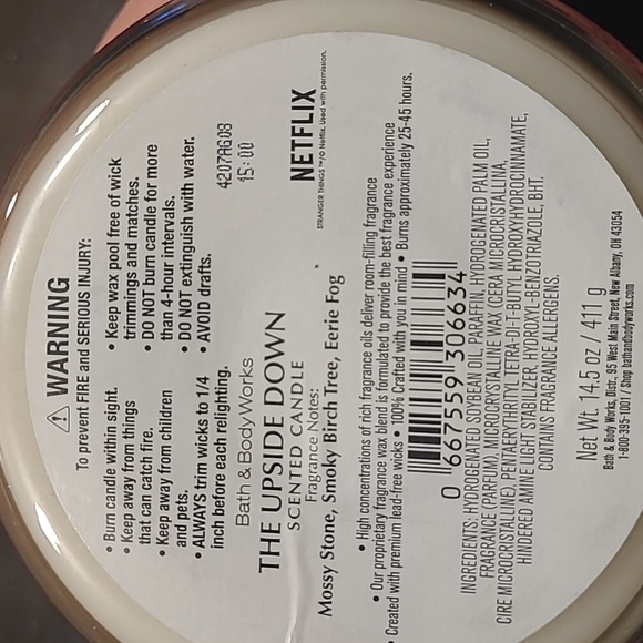 Limited edition Bath and Body works Stranger Things Candle - Picture 4 of 4